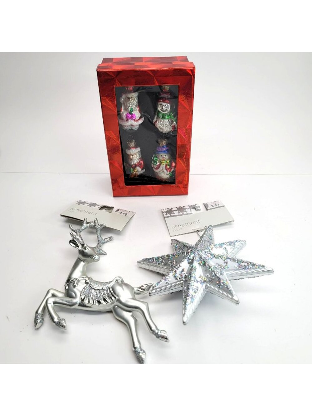 Christmas Ornament Collection Santa Snowman Reindeer Star Holiday Decor Dh586